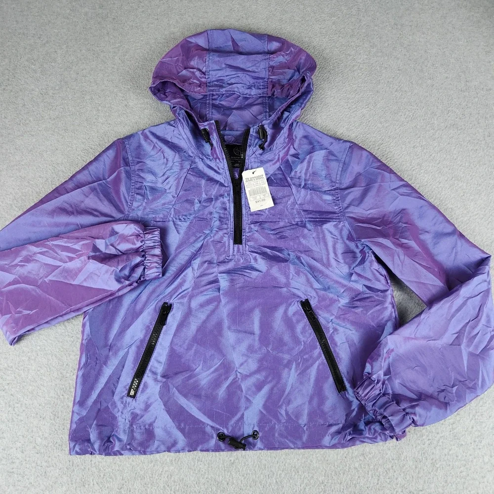 Ninth Hall Windbreaker Jacket Men's XS Purple Tay Iridescent Half Zip Hooded